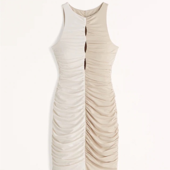 A&F Colorblock Keyhole Ruched Mini Dress - Picture 6 of 6